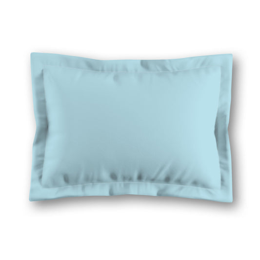 Blue Microfiber Sham with Flange, White Reverse Side, King - 22 x 38 inches