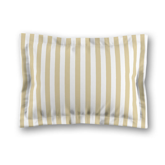 White Microfiber Sham with Flange, Desert Sand Bars on Front, White Reverse Side, King (width x length) 22 x 38 inches / 56 x 97 cm