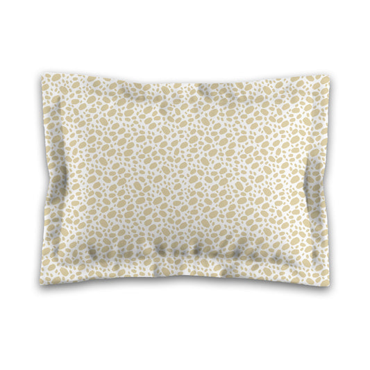 White Microfiber Pillow Sham with Flange, Desert Sand Hand-painted Dab Motif Print, White Reverse Side, King (width x length) 22 x 38 inches / 56 x 97 cm