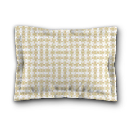 White Microfiber Pillow Sham with Flange, Desert Sand Double Weave Motif Print, White Reverse Side, King (width x length) 22 x 38 inches / 56 x 97 cm