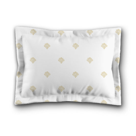 White Microfiber Pillow Sham with Flange, Desert Sand Hand-painted Swizzle Motif Print, White Reverse Side, King (width x length) 22 x 38 inches / 56 x 97 cm