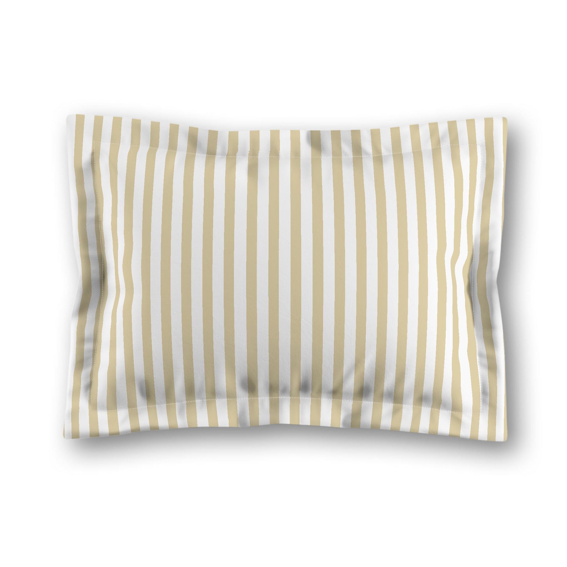 White Microfiber Sham with Flange, Thin Desert Sand Bars on Front, White Reverse Side, King (width x length) 22 x 38 inches / 56 x 97 cm