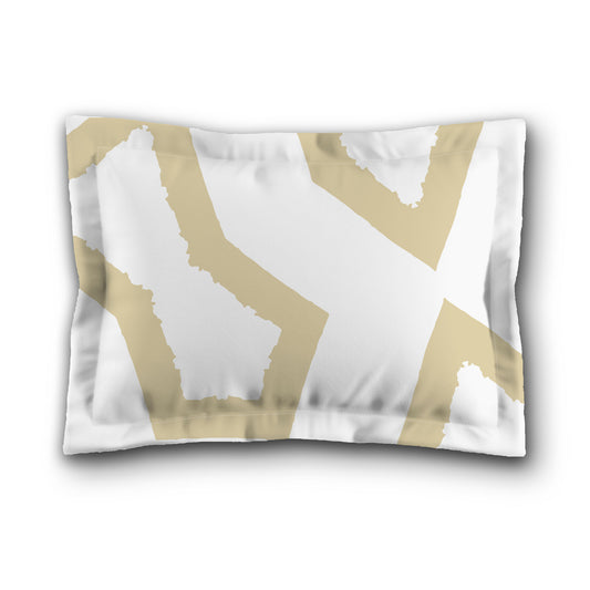 White Microfiber Sham with Flange, Bold Desert Sand Graphic on Front, White Reverse Side, King (width x length) 22 x 38 inches / 56 x 97 cm