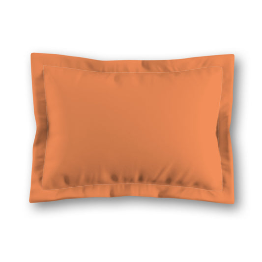 Pale Orange Microfiber Sham with Flange, White Reverse Side | MFSF-1380