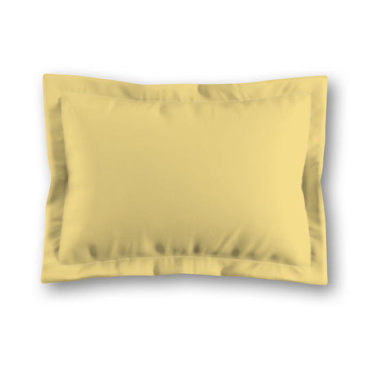Yellow Microfiber Sham with Flange, White Reverse Side, King (width x length) 22 x 38 inches / 56 x 97 cm