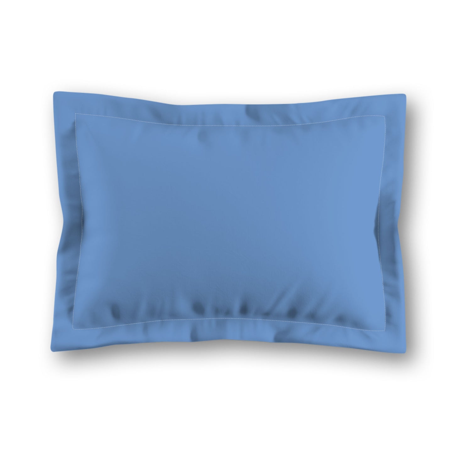 Blue Microfiber Sham with Flange, White Reverse Side | MFSF-1400