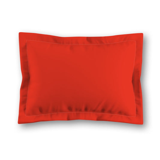 Red Microfiber Sham with Flange, White Reverse Side | MFSF-1410