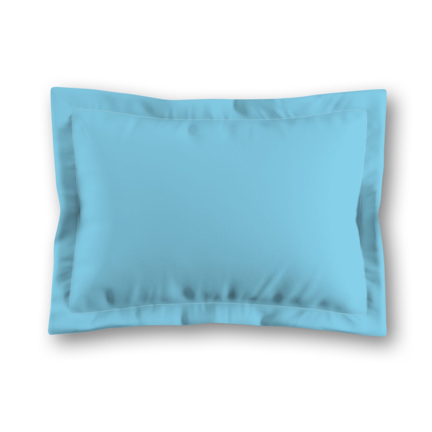 Blue Microfiber Sham with Flange, White Reverse Side | MFSF-1430