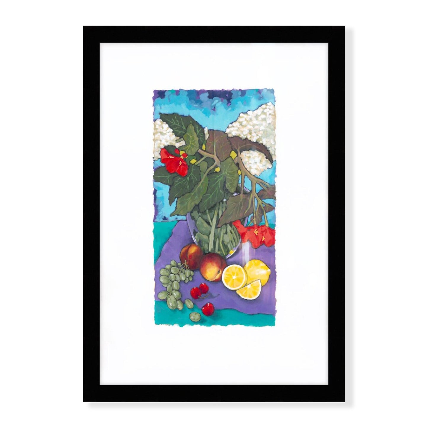 Framed Fine Art Print, Painterly Edge - 8x12 12x18 16x24 20x30 24x36 inches | Fruit & Florals, PEV-1000-1146