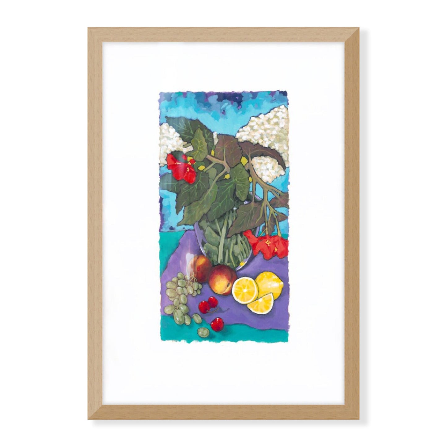 Framed Fine Art Print, Painterly Edge - 8x12 12x18 16x24 20x30 24x36 inches | Fruit & Florals, PEV-1000-1146