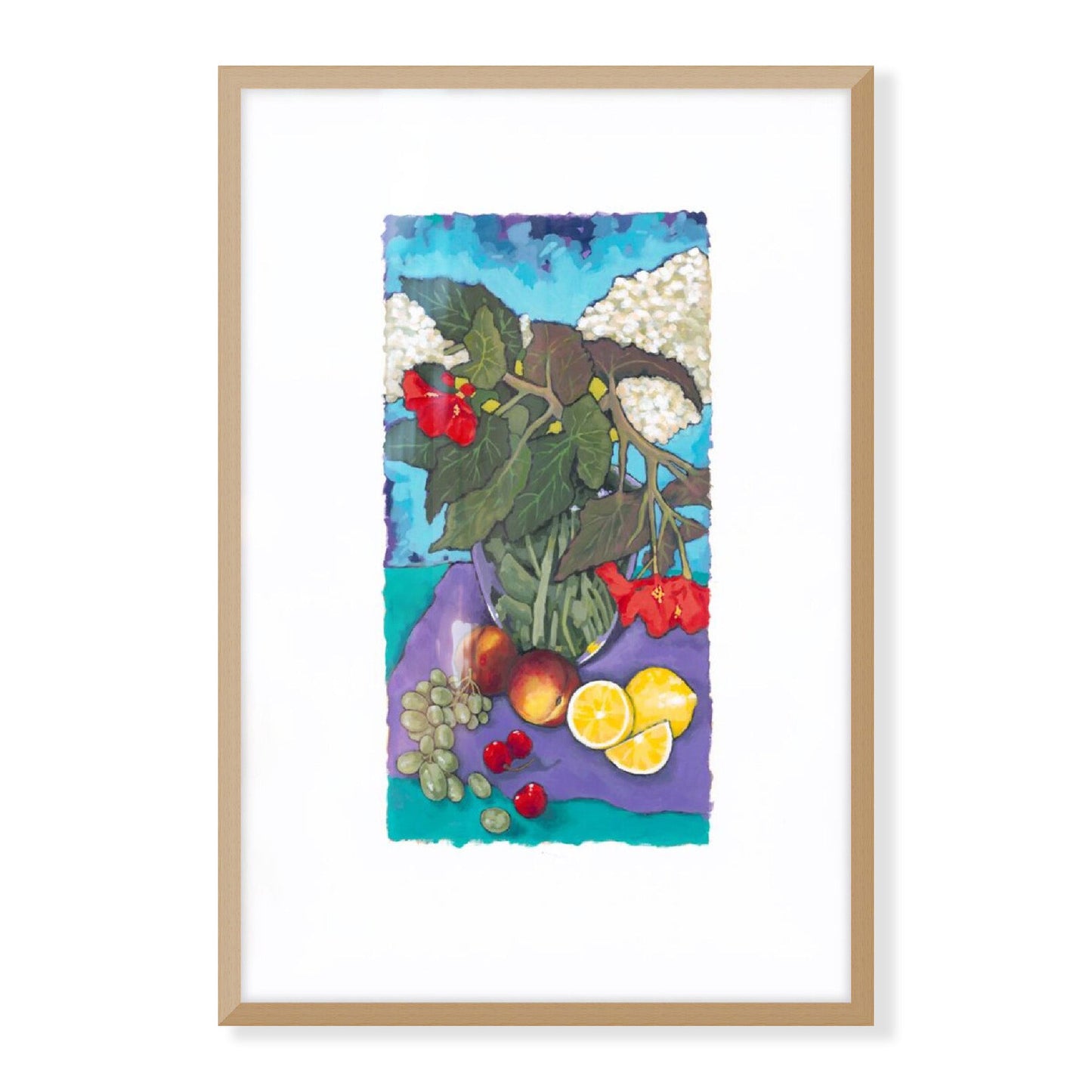 Framed Fine Art Print, Painterly Edge - 8x12 12x18 16x24 20x30 24x36 inches | Fruit & Florals, PEV-1000-1146