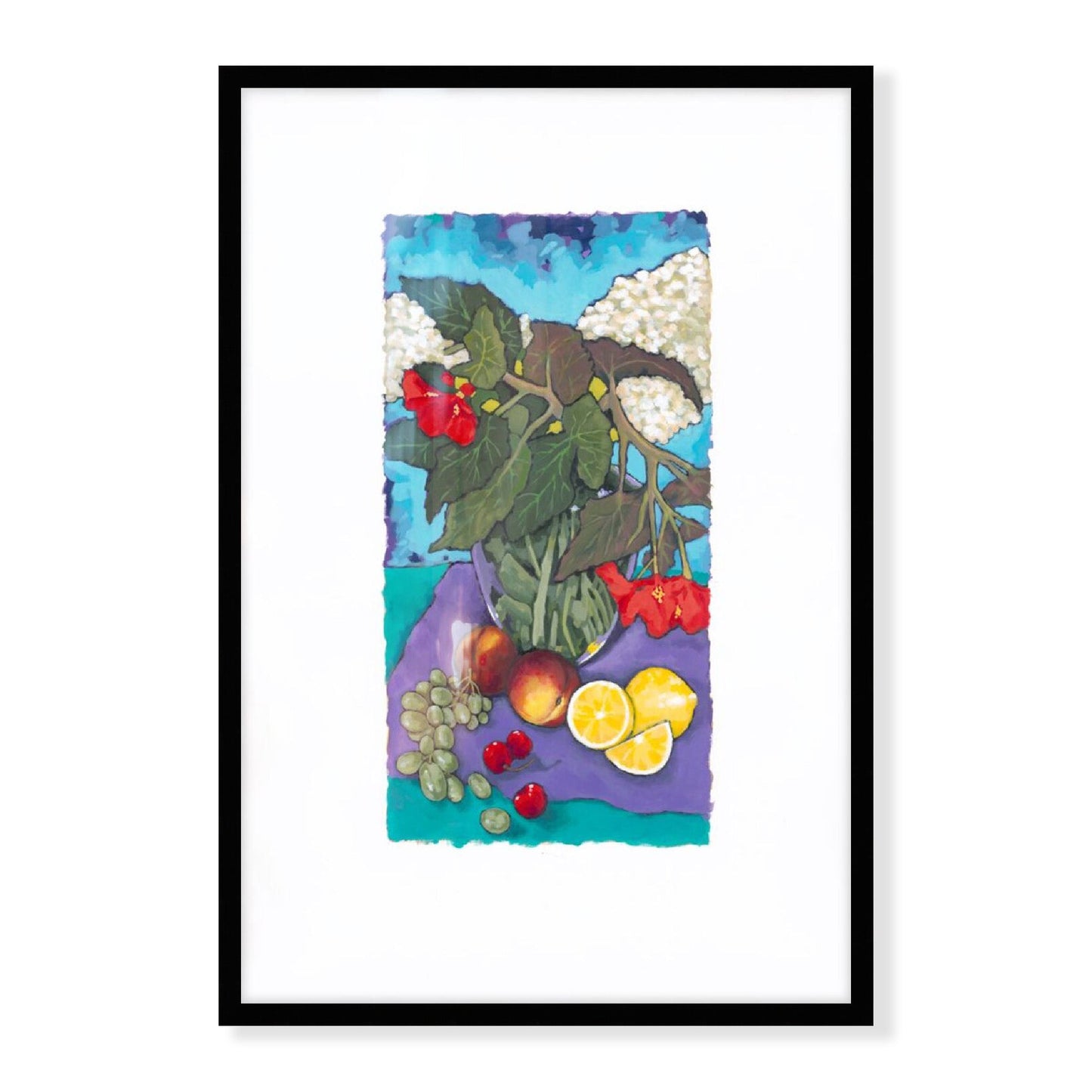 Framed Fine Art Print, Painterly Edge - 8x12 12x18 16x24 20x30 24x36 inches | Fruit & Florals, PEV-1000-1146