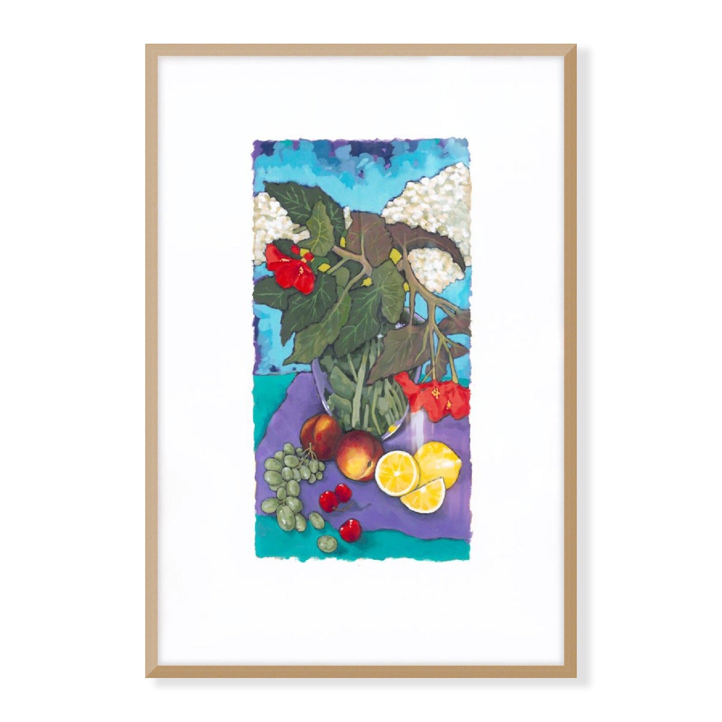 Framed Fine Art Print, Painterly Edge - 8x12 12x18 16x24 20x30 24x36 inches | Fruit & Florals, PEV-1000-1146