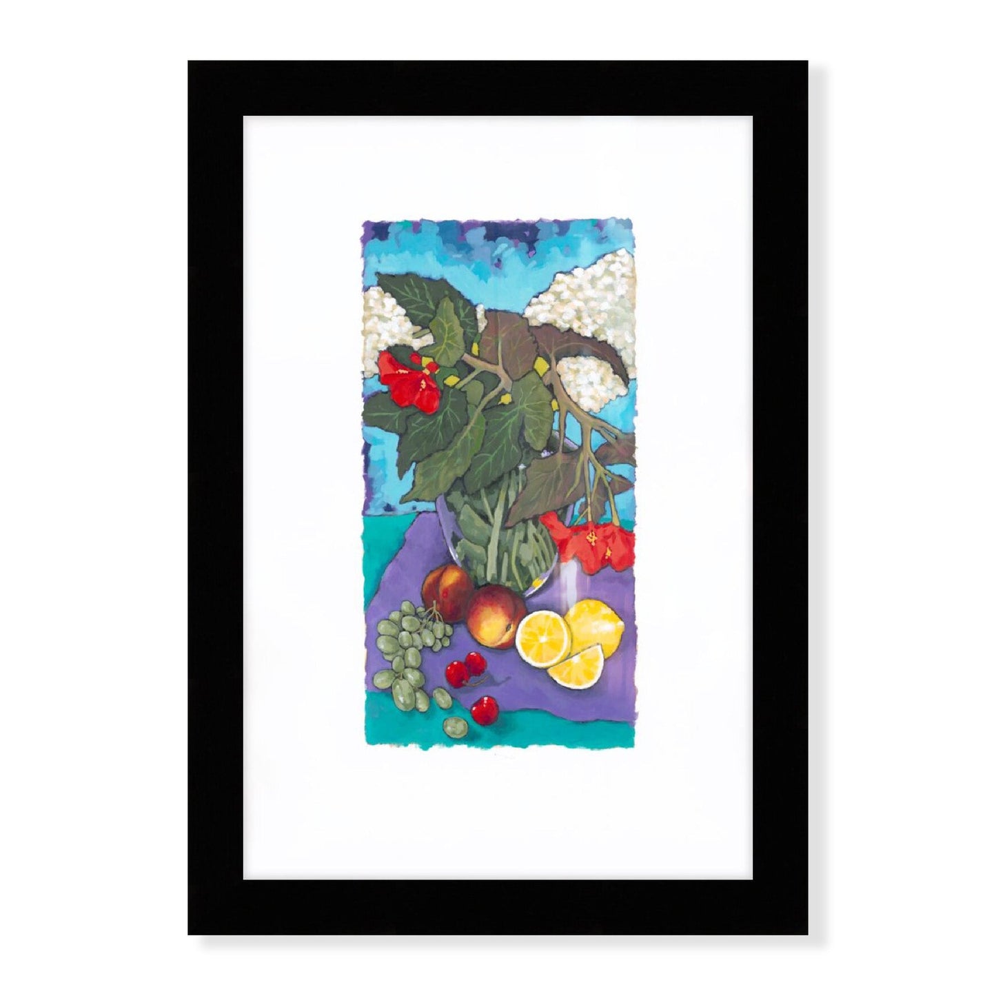 Framed Fine Art Print, Painterly Edge - 8x12 12x18 16x24 20x30 24x36 inches | Fruit & Florals, PEV-1000-1146