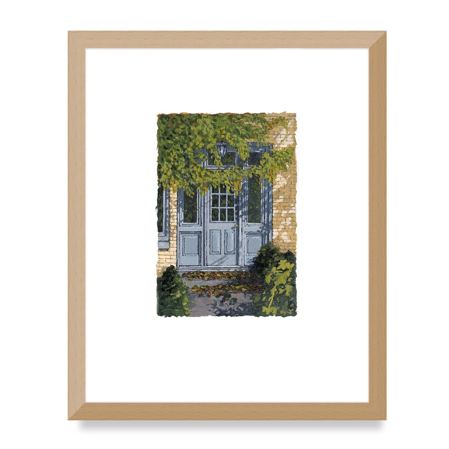 Framed Fine Art Print, Painterly Edge - 8x10 12x15 16x20 inches | Door 1, PEV-1000-1421, Prints, Fine art, White Frame, 30 x 38 cm ,12 x 15 inches