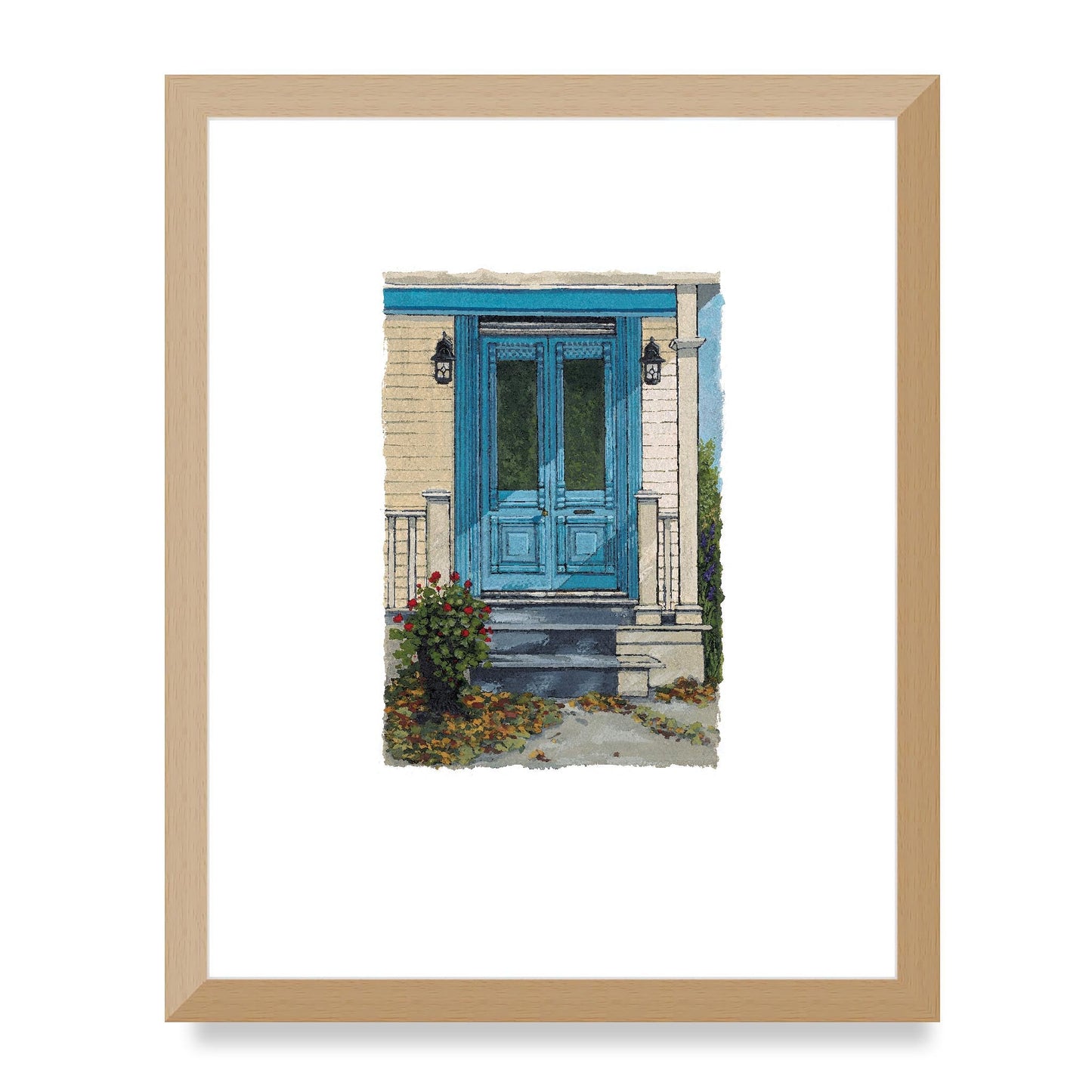 Framed Fine Art Print, Painterly Edge - 8x10 12x15 16x20 inches | Door 2, PEV-1000-1421, Prints, Fine art, White Frame, 30 x 38 cm ,12 x 15 inches