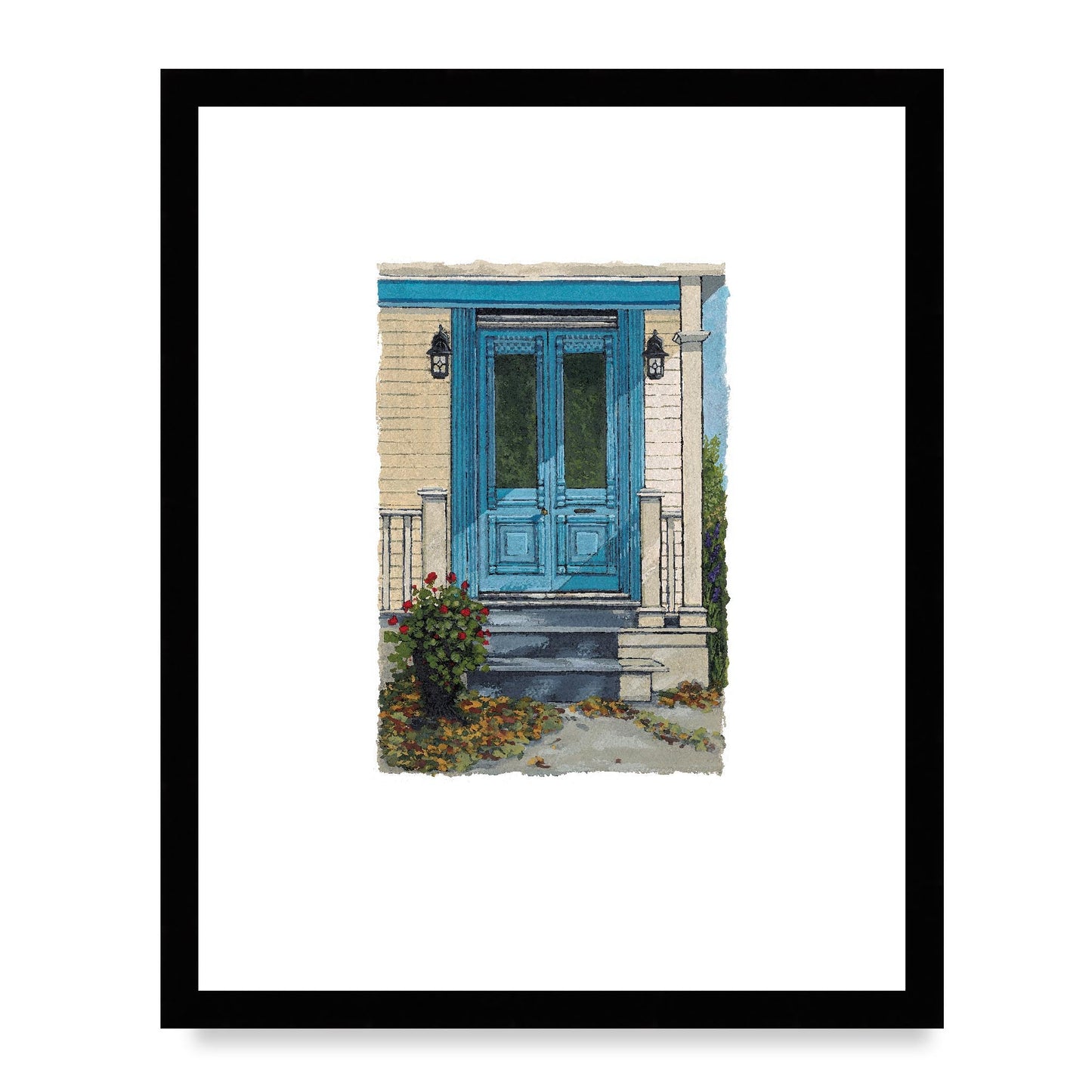 Framed Fine Art Print, Painterly Edge - 8x10 12x15 16x20 inches | Door 2, PEV-1000-1421, Prints, Fine art, Black Frame, 40 x 50 cm ,16 x 20 inches
