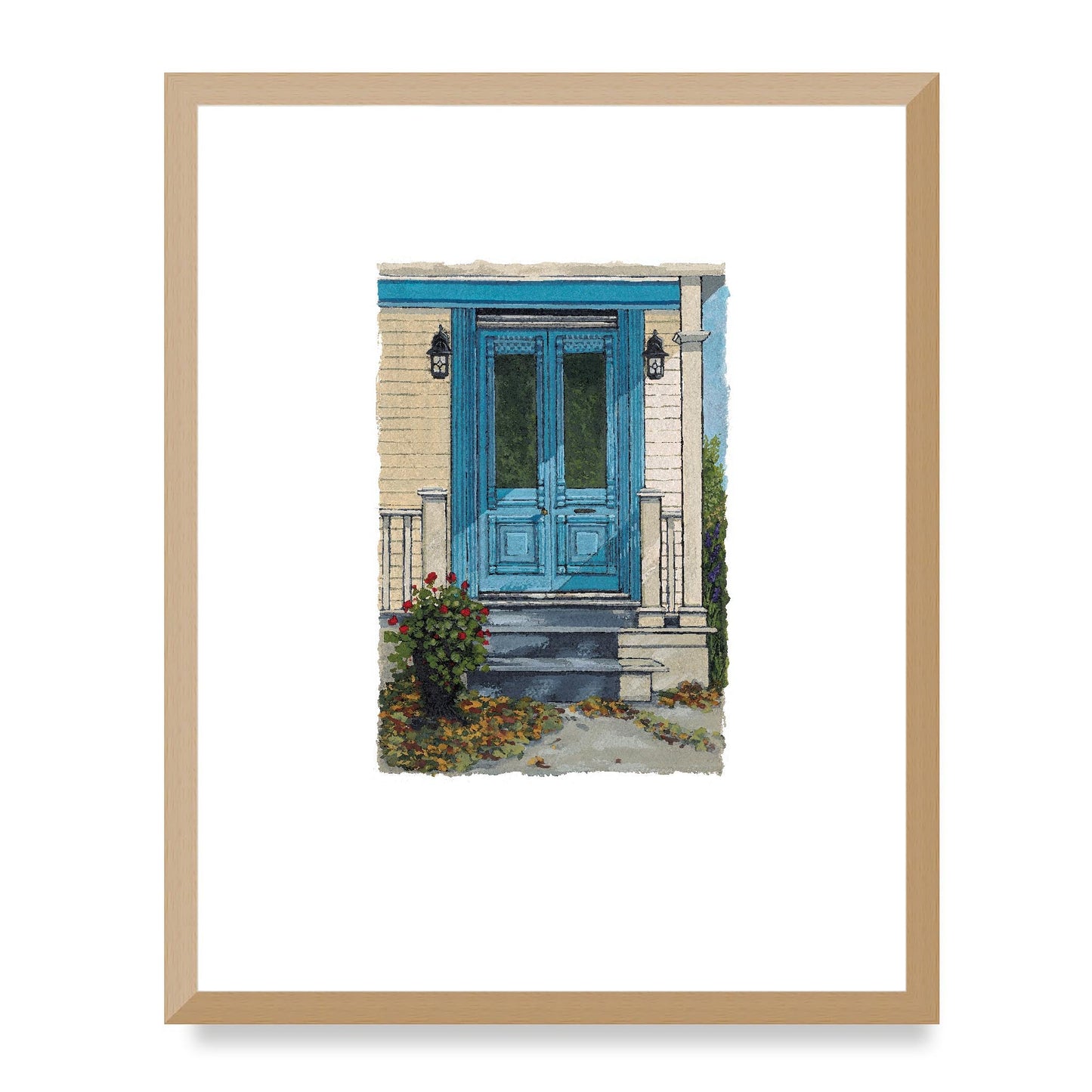 Framed Fine Art Print, Painterly Edge - 8x10 12x15 16x20 inches | Door 2, PEV-1000-1421, Prints, Fine art, White Frame, 40 x 50 cm ,16 x 20 inches