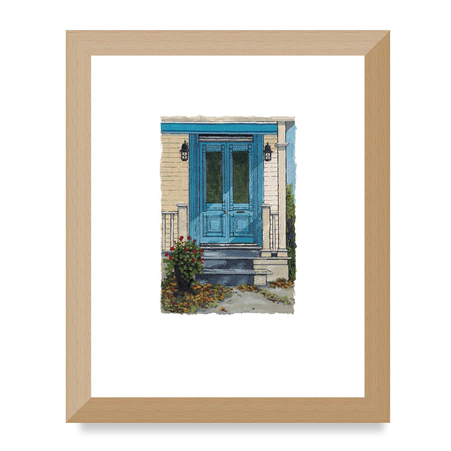 Framed Fine Art Print, Painterly Edge - 8x10 12x15 16x20 inches | Door 2, PEV-1000-1421, Prints, Fine art, White Frame, 20 x 25 cm ,8 x 10 inches