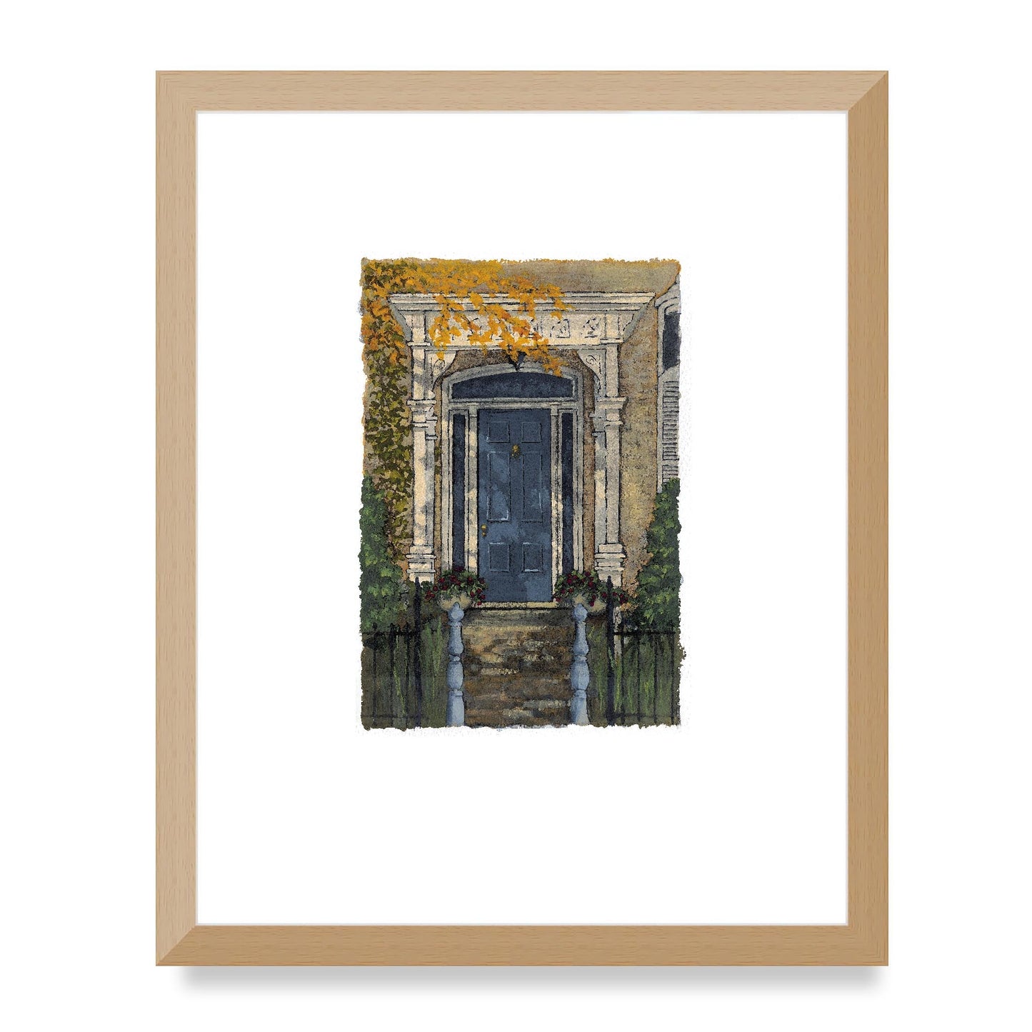 Framed Fine Art Print, Painterly Edge - 8x10 12x15 16x20 inches | Door 4, PEV-1000-1421, Prints, Fine art, White Frame, 30 x 38 cm ,12 x 15 inches