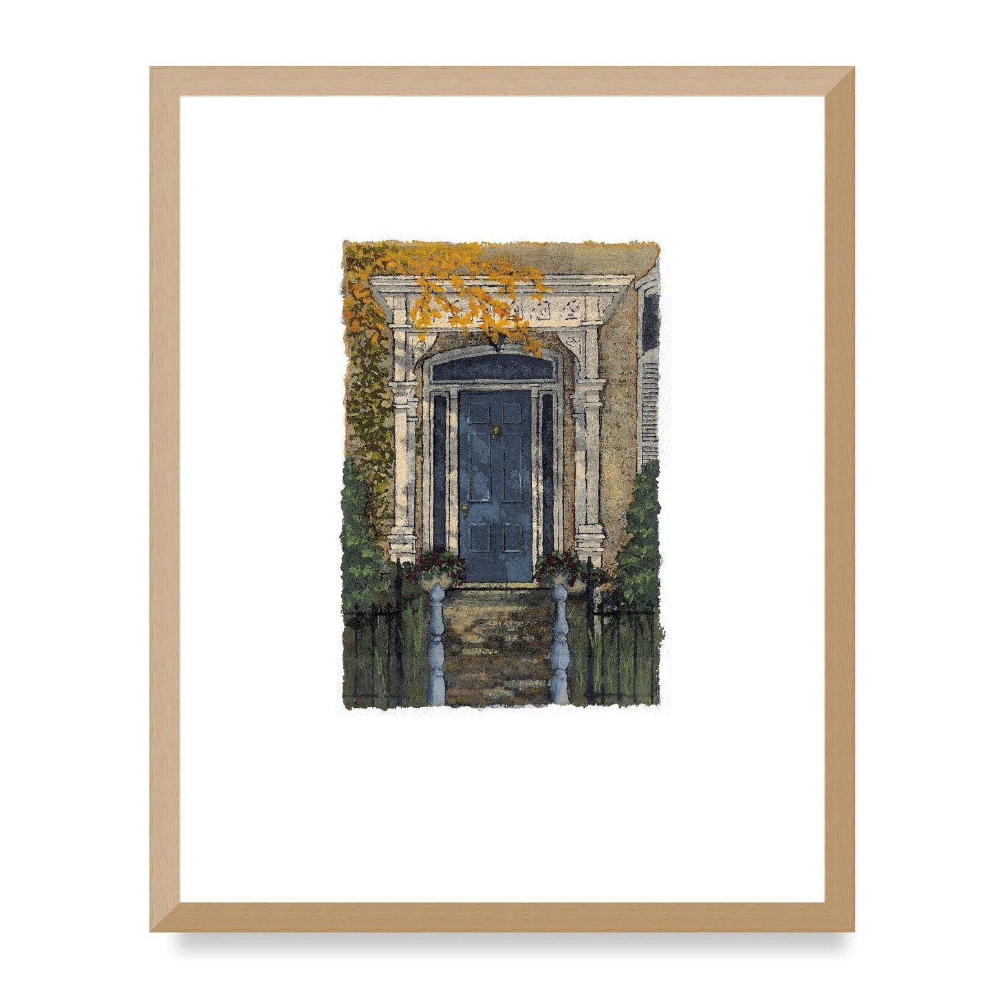Framed Fine Art Print, Painterly Edge - 8x10 12x15 16x20 inches | Door 4, PEV-1000-1421, Prints, Fine art, White Frame, 40 x 50 cm ,16 x 20 inches