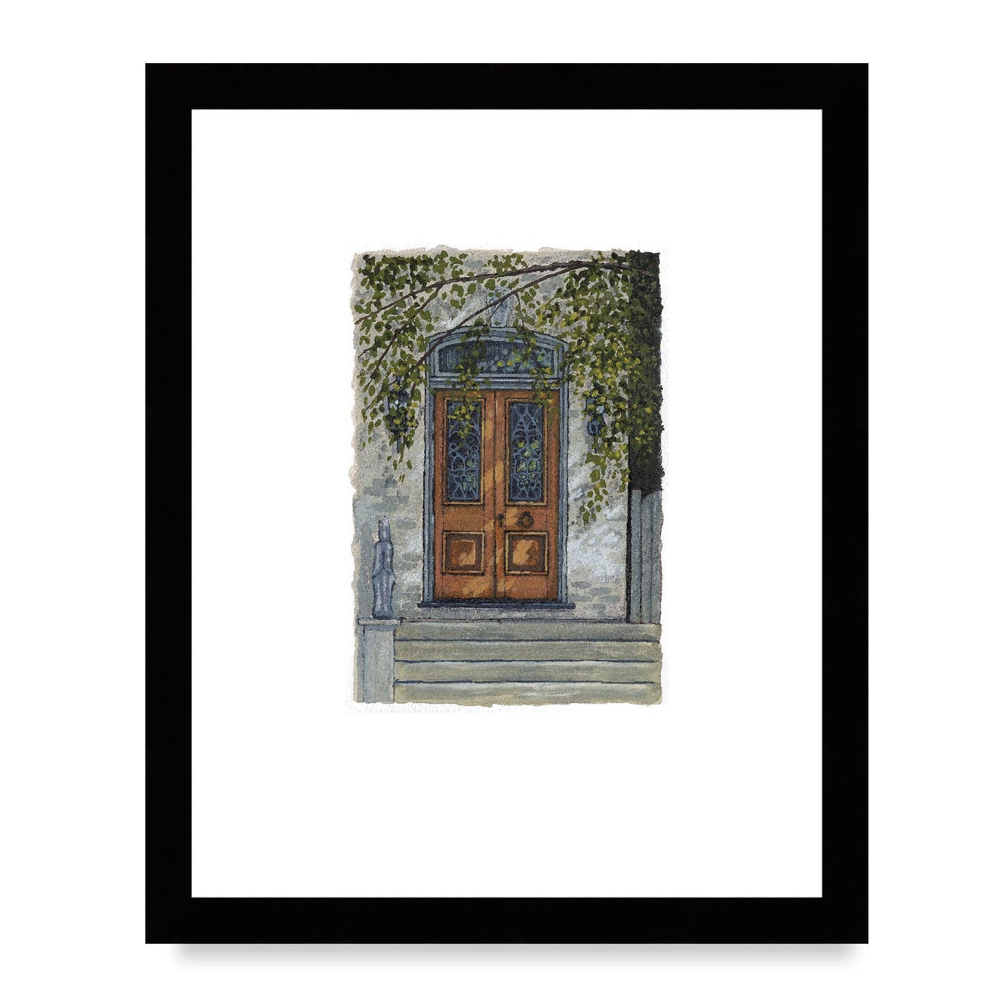 Framed Fine Art Print, Painterly Edge - 8x10 12x15 16x20 inches | Door 5, PEV-1000-1421, Prints, Fine art, Black Frame, 30 x 38 cm ,12 x 15 inches