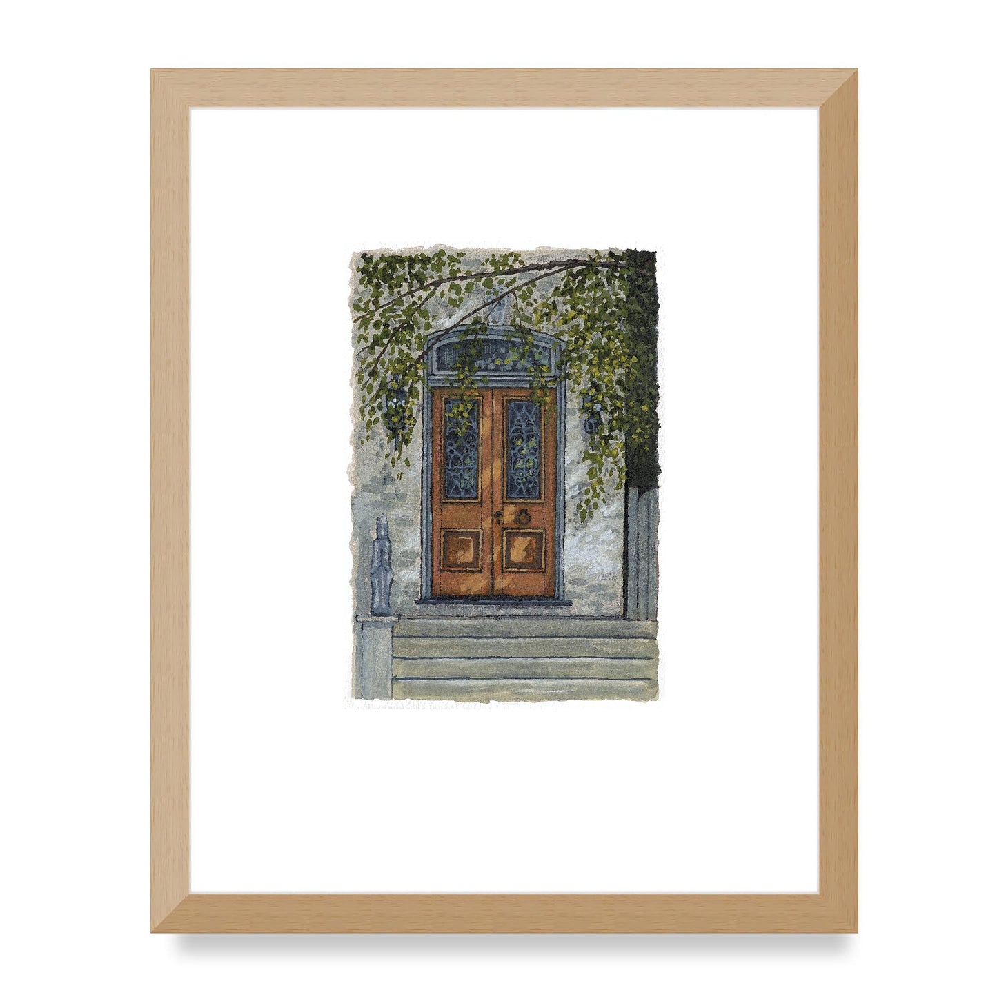 Framed Fine Art Print, Painterly Edge - 8x10 12x15 16x20 inches | Door 5, PEV-1000-1421, Prints, Fine art, White Frame, 30 x 38 cm ,12 x 15 inches