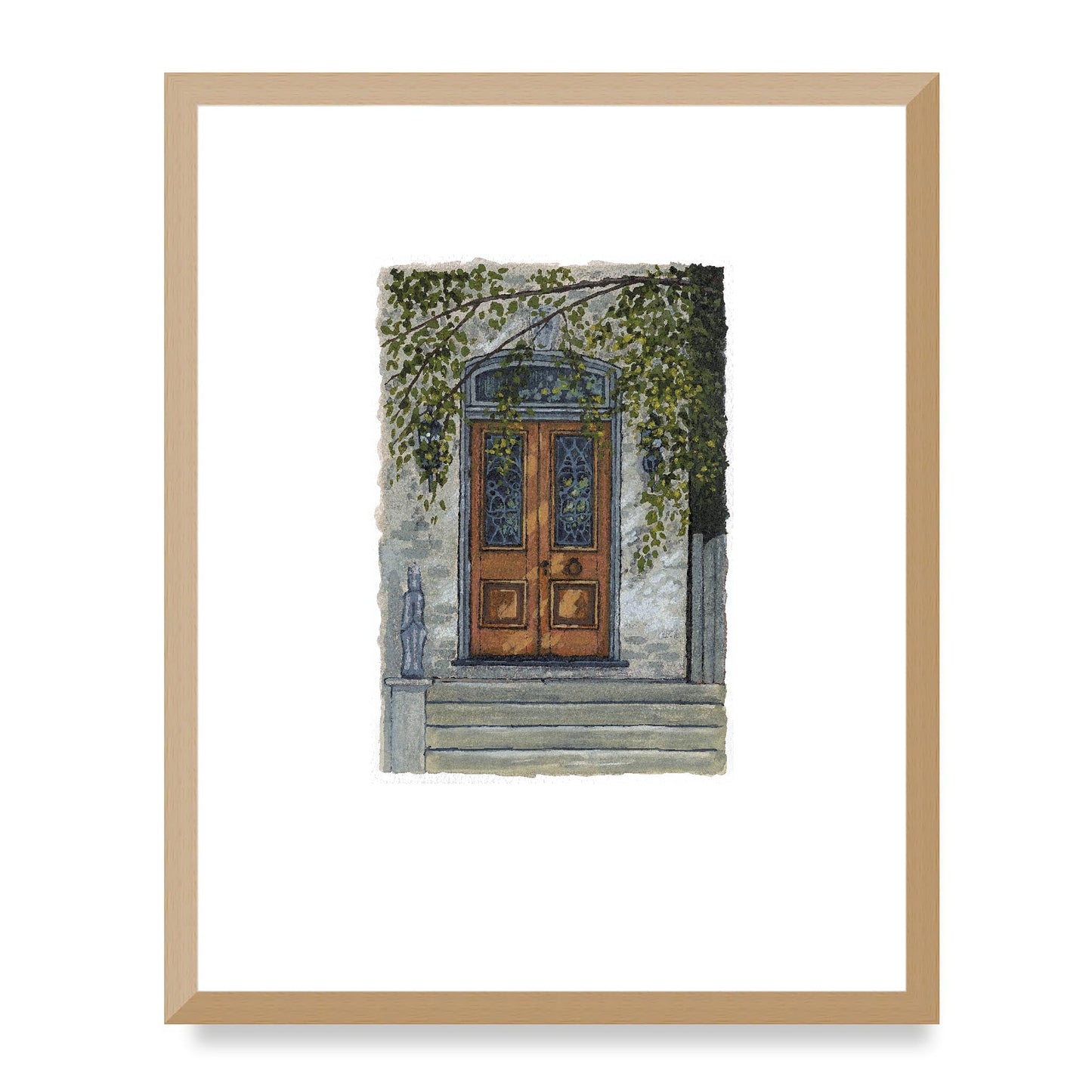 Framed Fine Art Print, Painterly Edge - 8x10 12x15 16x20 inches | Door 5, PEV-1000-1421, Prints, Fine art, White Frame, 40 x 50 cm ,16 x 20 inches