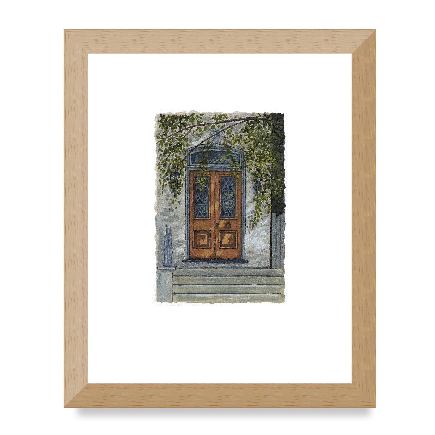 Framed Fine Art Print, Painterly Edge - 8x10 12x15 16x20 inches | Door 5, PEV-1000-1421, Prints, Fine art, White Frame, 20 x 25 cm ,8 x 10 inches