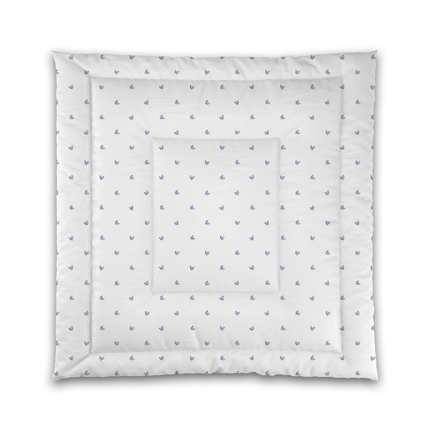 White Microfiber Comforter, Small Purple Floral Pattern | MFCO-1306