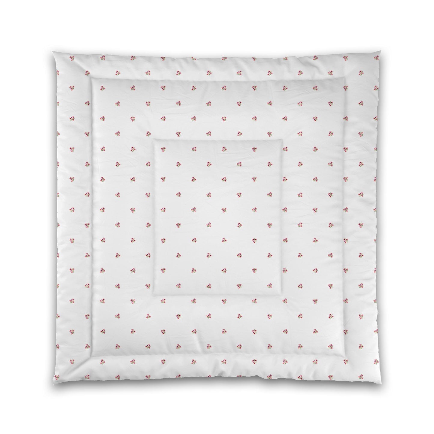 White Microfiber Comforter, Small Pink Floral Pattern | MFCO-1346