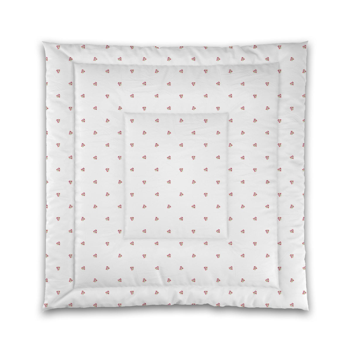 Coral Bloom — White Microfiber Comforter with Small Pink Floral Pattern | Queen - 88 x 88 inches