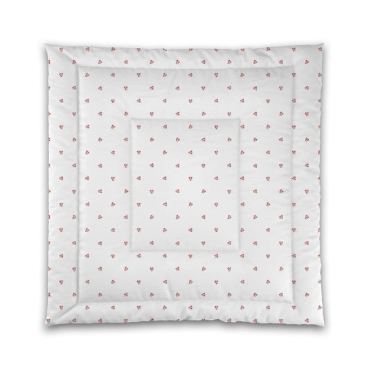 White Microfiber Comforter, Small Pink Floral Pattern | MFCO-1346