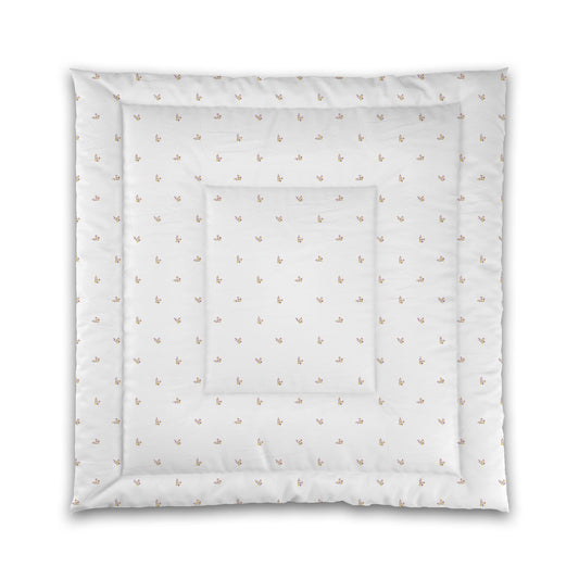 White Microfiber Comforter, Small Mauve Floral Pattern | MFCO-1366