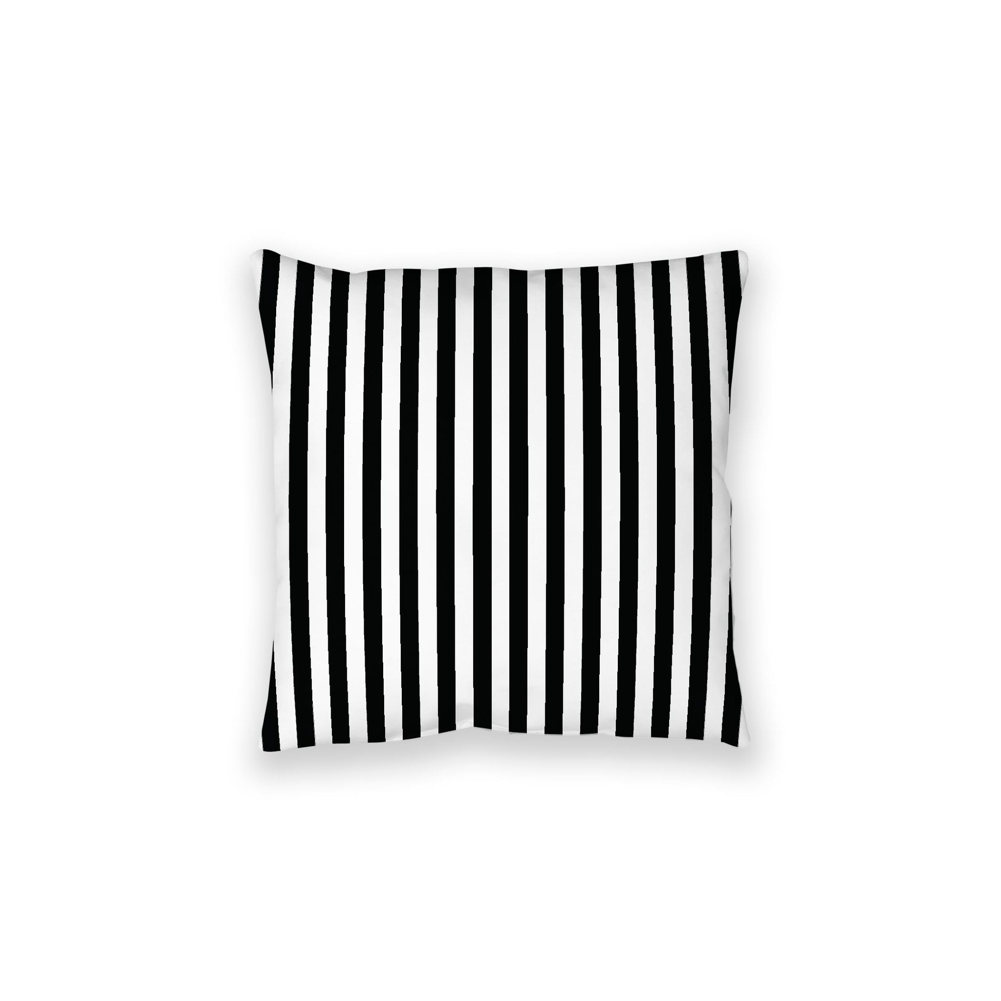 White Spun Polyester Floor Pillow, Bold Black Bars on Top, White Bottom , 28 x 28 inches / 71 x 71 inches