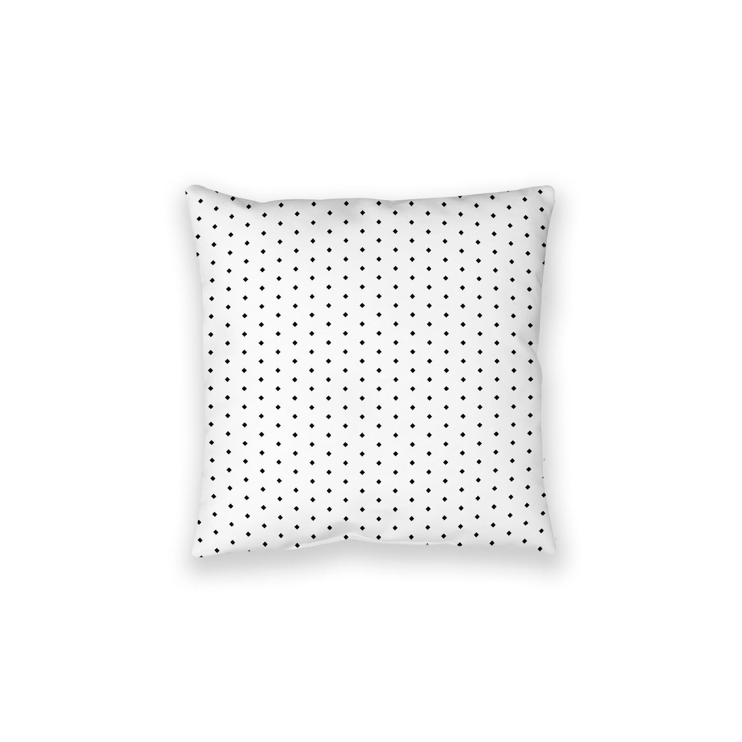 White Spun Polyester Floor Pillow, Black Diamonds on Top, White Bottom , 28 x 28 inches / 71 x 71 inches