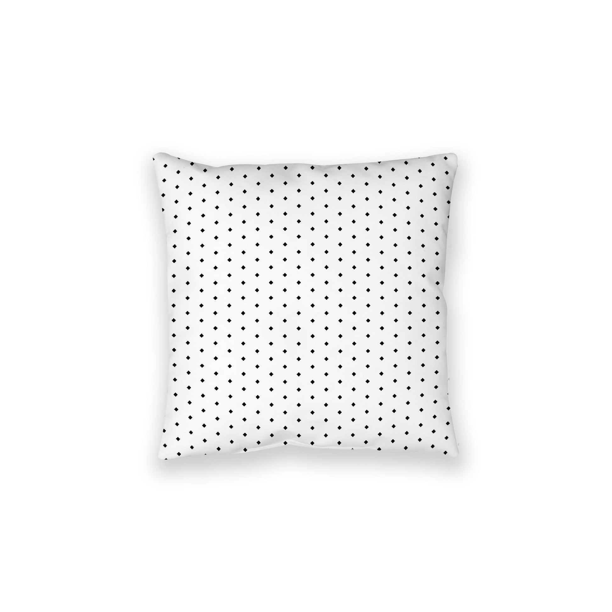 White Spun Polyester Floor Pillow, Black Diamonds on Top, White Bottom , 28 x 28 inches / 71 x 71 inches
