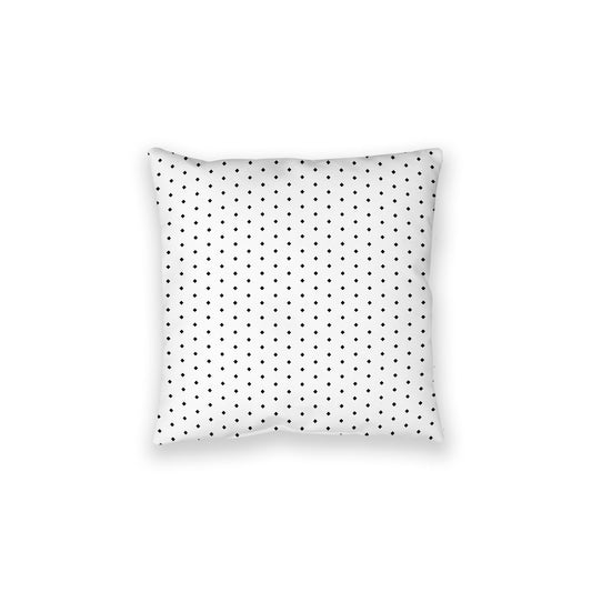 White Spun Polyester Floor Pillow, Black Diamonds on Top, White Bottom , 28 x 28 inches / 71 x 71 inches
