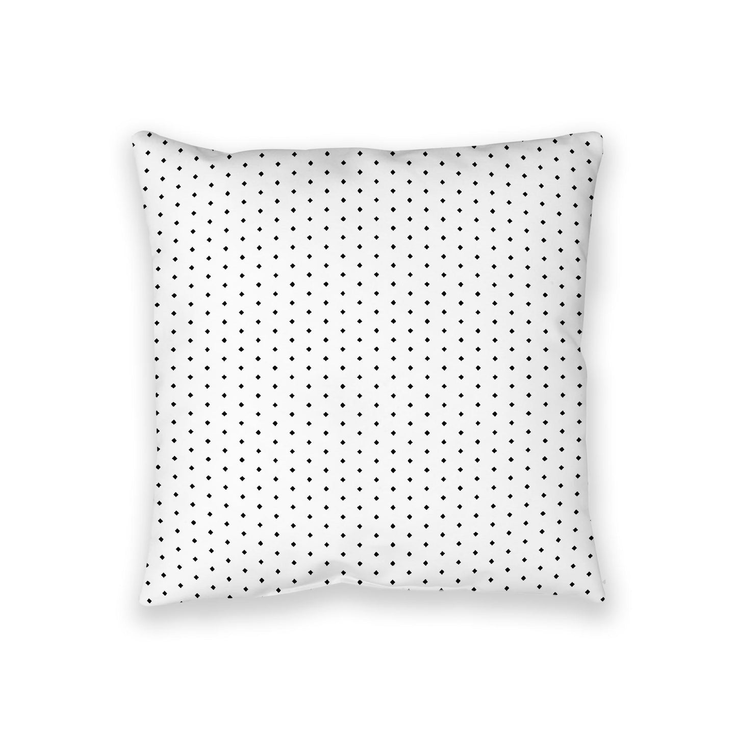 White Spun Polyester Floor Pillow, Black Diamonds on Top, White Bottom , 36 x 36 inches / 91 x 91 inches