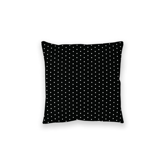 Black Spun Polyester Floor Pillow, White Diamonds on Top, Black Bottom , 28 x 28 inches / 71 x 71 inches