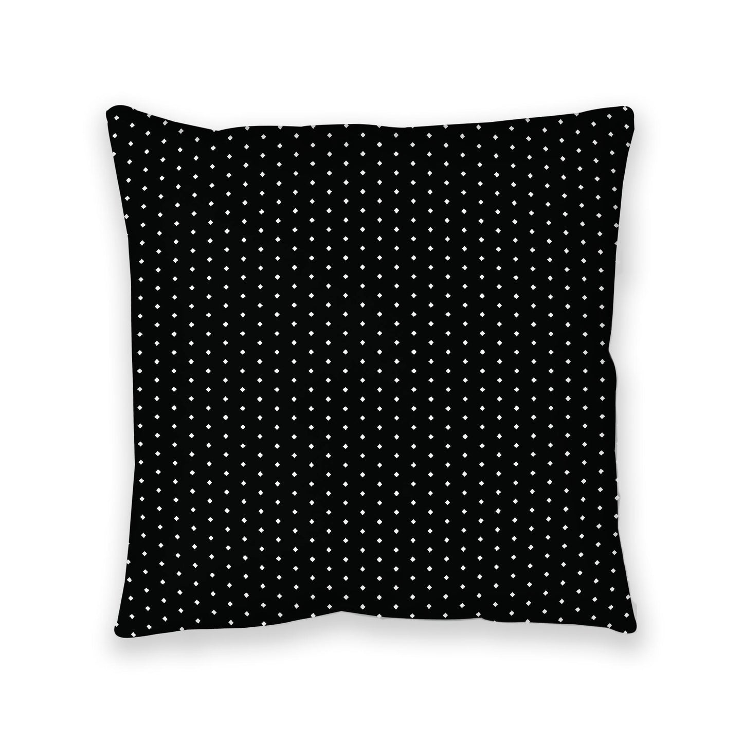 Black Spun Polyester Floor Pillow, White Diamonds on Top, Black Bottom , 40 x 40 inches / 102 x 102 inches