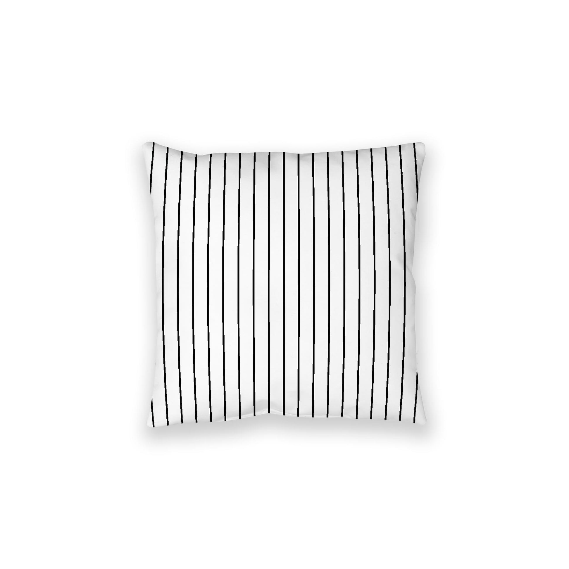 White Spun Polyester Floor Pillow, Black Stripes on Top, White Bottom , 28 x 28 inches / 71 x 71 inches