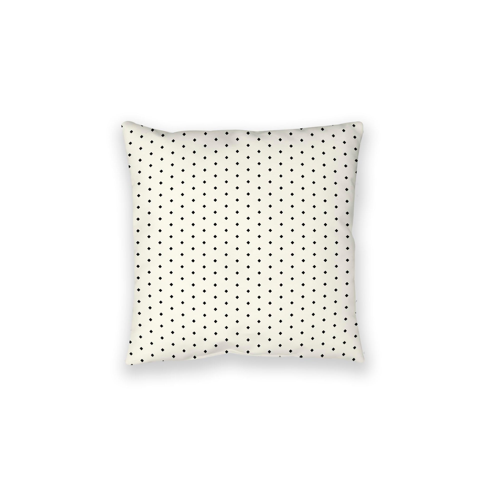 Pale Cream Spun Polyester Floor Pillow, Black Diamonds on Top, Pale Cream Bottom, 28 x 28 inches