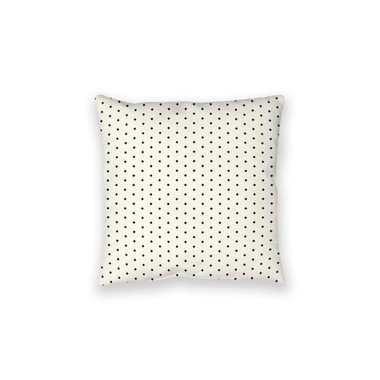 Pale Cream Spun Polyester Floor Pillow, Black Diamonds on Top, Pale Cream Bottom, 28 x 28 inches