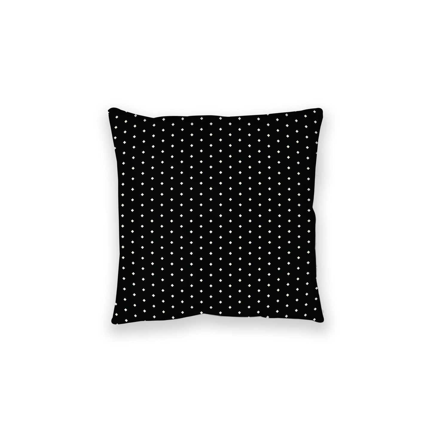 Black Spun Polyester Floor Pillow, Pale Cream Diamonds on Top, Black Bottom, 28 x 28 inches
