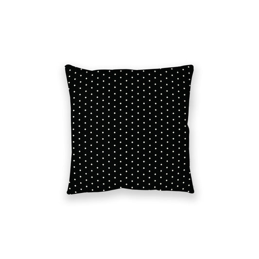 Black Spun Polyester Floor Pillow, Pale Cream Diamonds on Top, Black Bottom, 28 x 28 inches