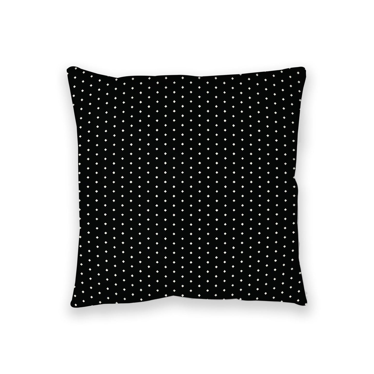 Black Spun Polyester Floor Pillow, Pale Cream Diamonds on Top, Black Bottom, 36 x 36 inches