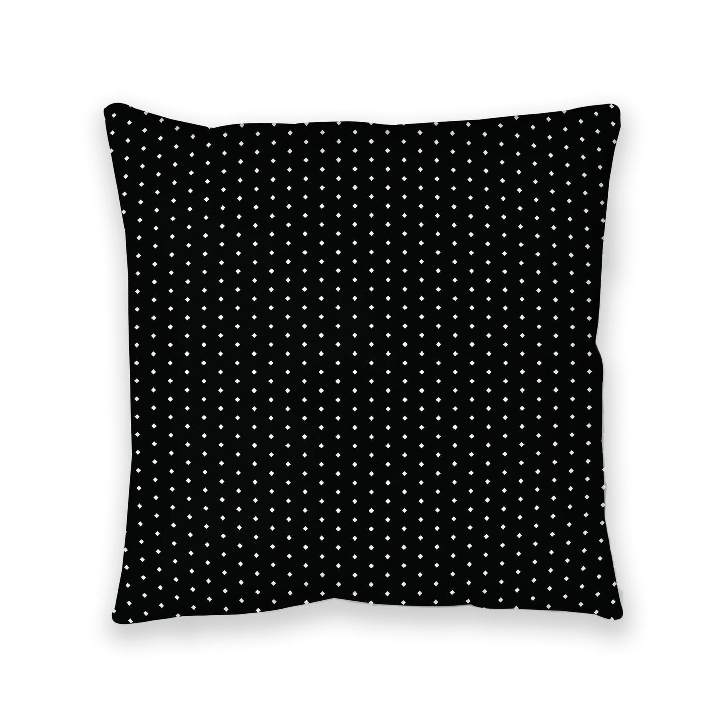 Black Spun Polyester Floor Pillow, Pale Cream Diamonds on Top, Black Bottom, 40 x 40 inches