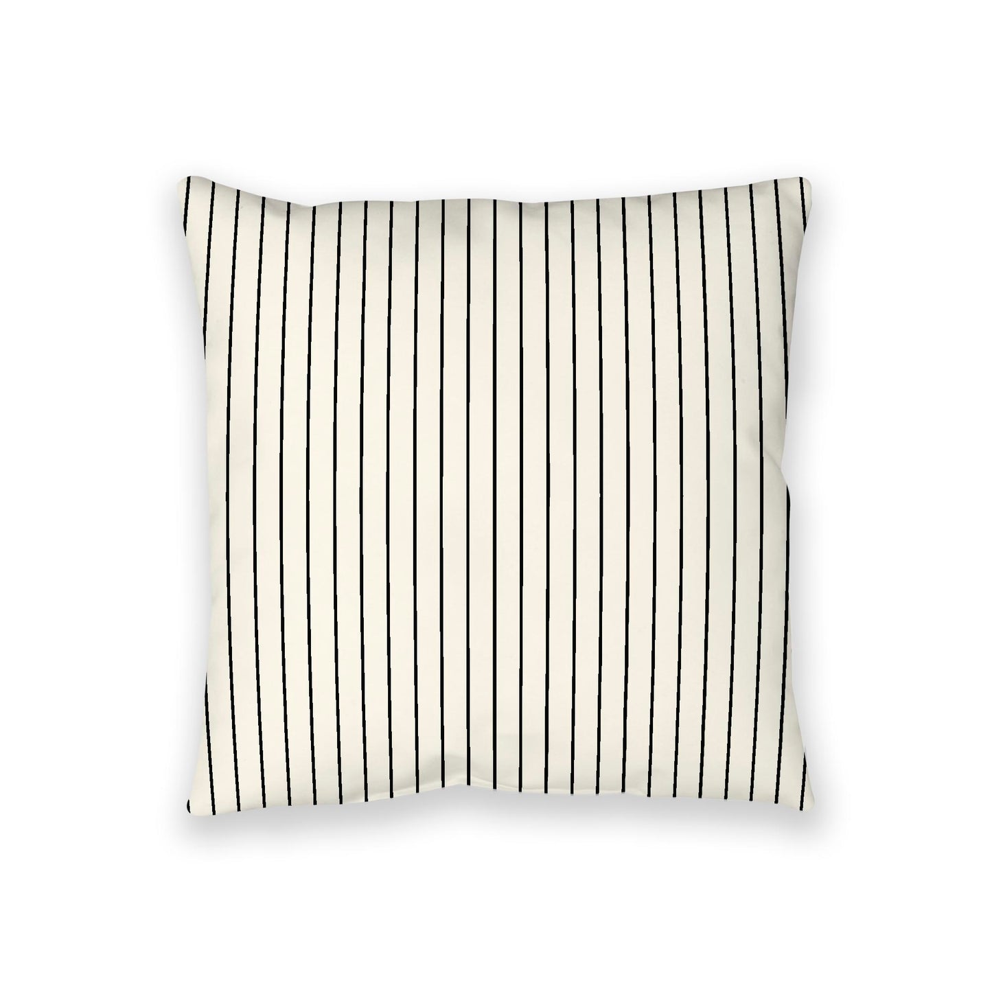 Pale Cream Spun Polyester Floor Pillow, Black Stripes on Top, Pale Cream Bottom, 36 x 36 inches