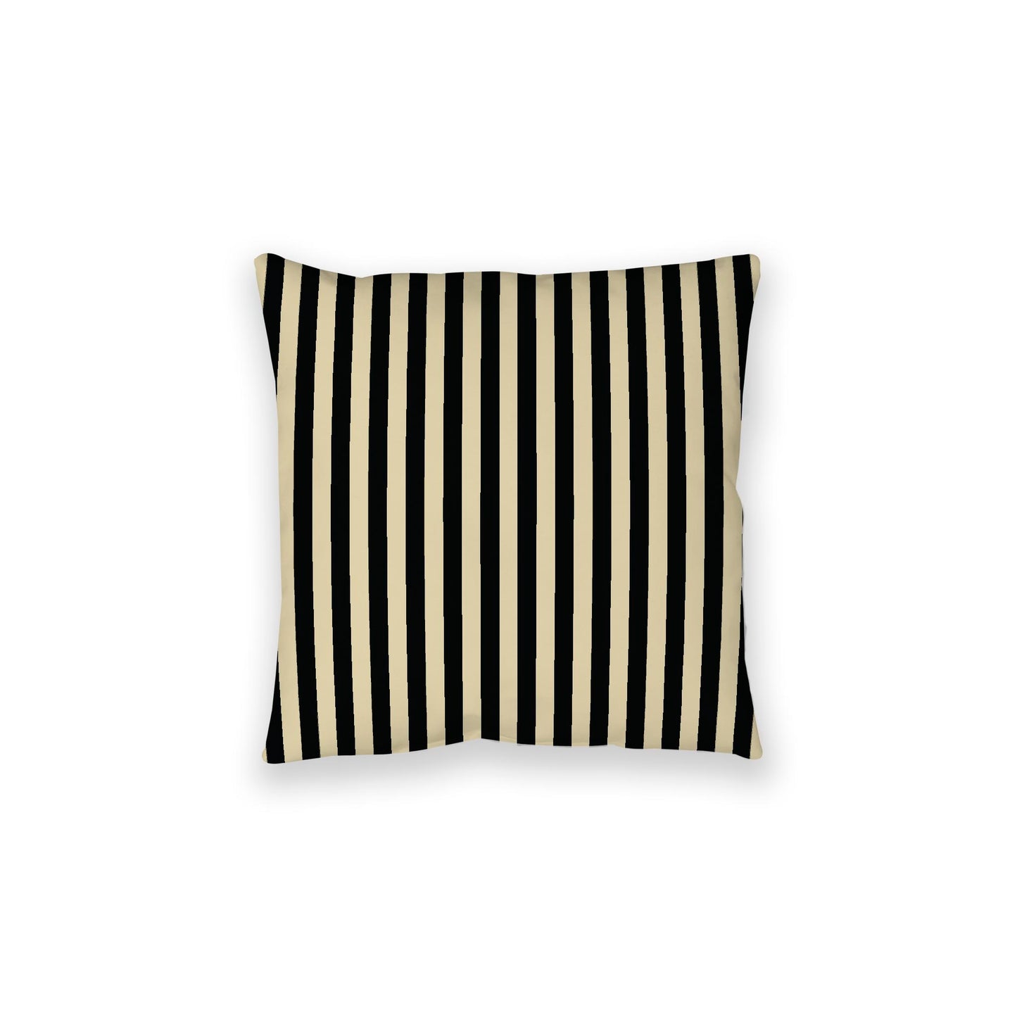 Desert Sand Spun Polyester Floor Pillow, Bold Black Bars on Top, Desert Sand Bottom, 28 x 28 inches